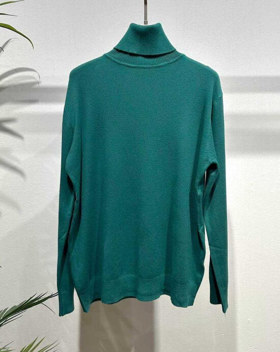 Džemperis - bītlene ar augsto apkakli un viskozi Tirkīzs Universāls izmērs 